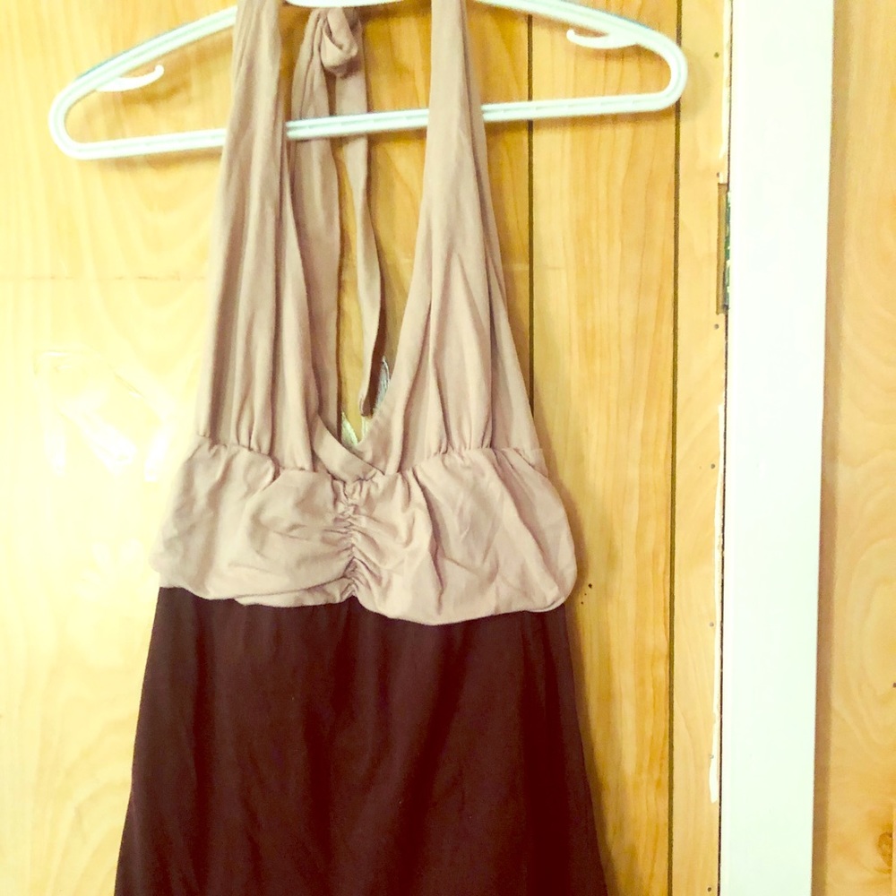 Mini chocolate/brown backless dress